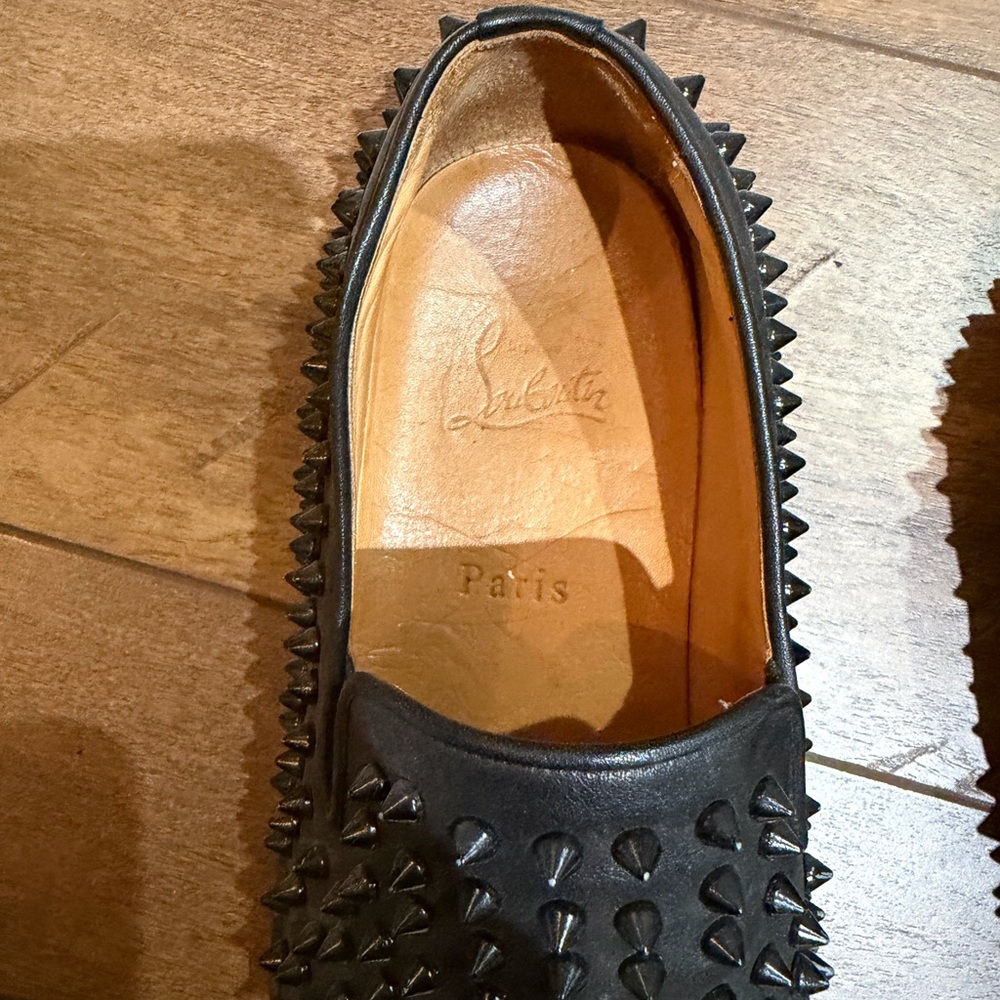 Christian Louboutin Black Studded Loafers - Picture 6 of 6